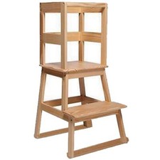 Wooden Kids Toddler Learning Step Stool Stairs Ladder Stand Kitchen Helper Tower