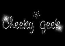 Cheeky Geek Iron on Hen Night - Slogan-70s 80s Birthday Crystal t shirt Transfer