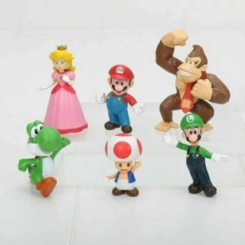 6pcs super mario bros - mario, pvc
