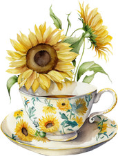 Sunflower Coffee Cup Wall Art