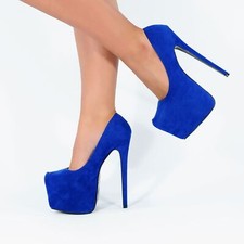 NEW WOMENS LADIES CONCEALED PLATFORM STILETTO HIGH HEELS COURT SHOES SIZE 3-8