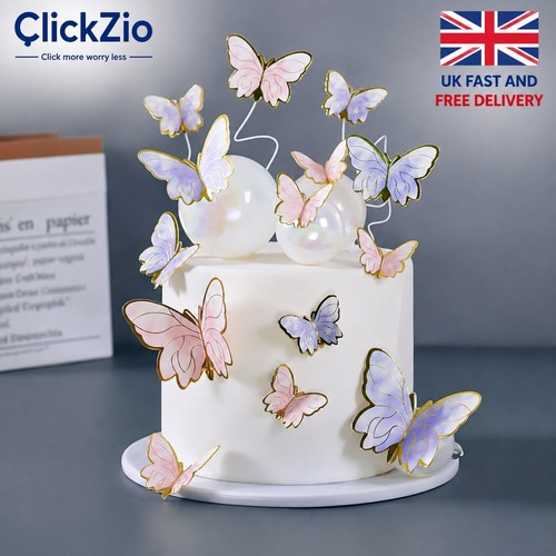 10pcs butterfly cake topper - 10pcs, 3d