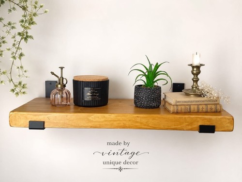 Rustic chunky wooden shelf - chunky,