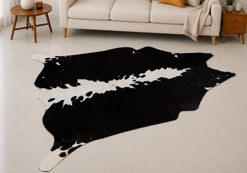 Genuine brown white cowhide - genuine,