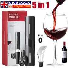 5 in 1 Electric Automatic Wine Bottle Opener Set Cordless Corkscrew Bottle Tool