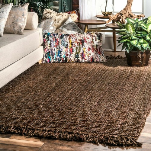 Rug jute carpet - rug, natural