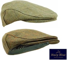 Hazy Blue Traditional Derby Tweed Flat Cap Country Sports Game Keepers