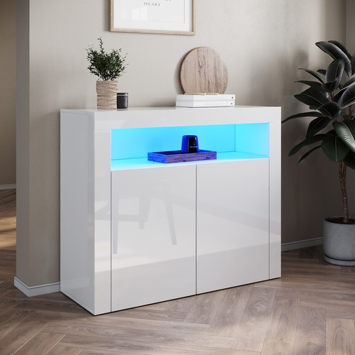Modern white high gloss led - white,