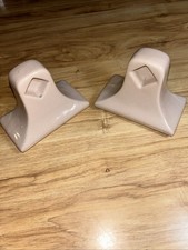 Vintage Beige/Tan Ceramic Towel Holders Bracket For 1”X1” Rod Mid Century Modern