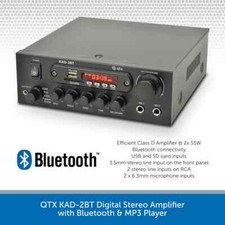 QTX Digital Bluetooth Stereo Amplifier 2CH HiFi Amp USB SD FM Tuner Mic Input