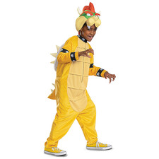 Kids Super Mario Bros. Bowser Hooded Jumpsuit Costume - Morris Costumes