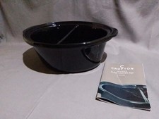 Crofton Divided Slow Cooker Crock Pot 6.5 litre + Recipe Book GC 