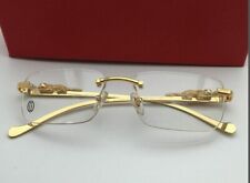 Cartier Gold PANTHÈRE Panther Jaguar Big Cat Metal Rimless Glasses Frame case