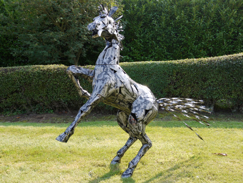 Large metal horse stallion - large,