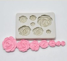 7 Rose Sugarcraft Silicone Fondant Mould Wedding Cake Decorating Gumpaste Flower