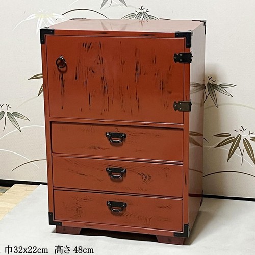 Negoro lacquer small chest - small,
