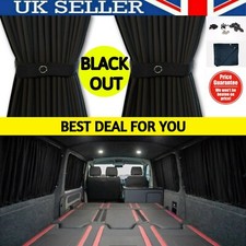 ✅ MERCEDES SPRINTER VW CRAFTER BLACKOUT Curtains Kit BLACK 1 SIDE WINDOW Curtain