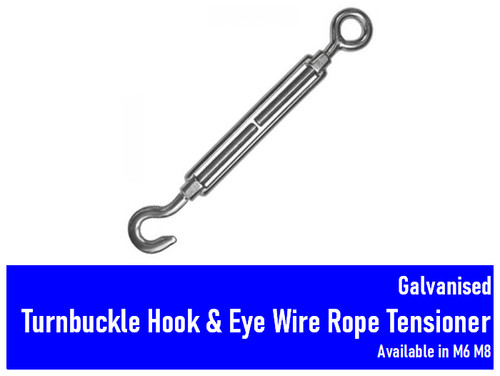 Galvanised turnbuckle hook - turnbuckle,