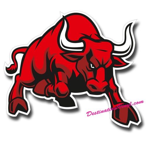 Red angry mad bull vinyl - x,