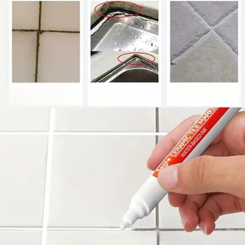 Tile grout whitening pen - grout,