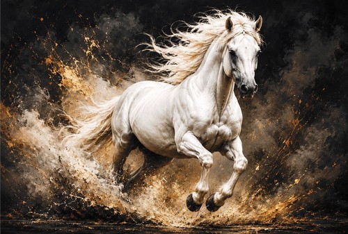 Original white horse - original,