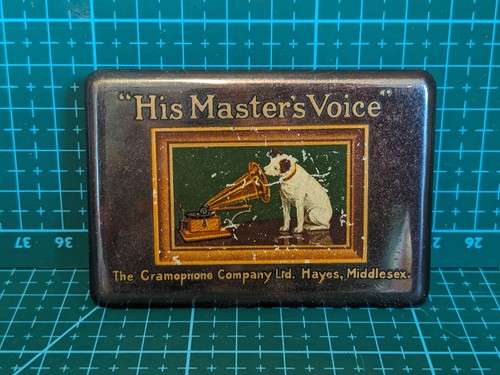 Vintage hmv metal badge - metal,