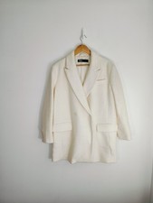 Zara Cream Boucle Coat Mid