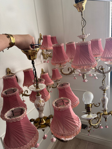 Vintage capodimonte chandelier - vintage,