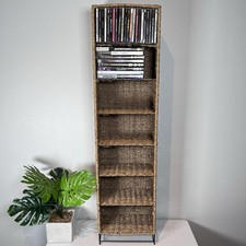 CD Rack Wicker Metal Tower
