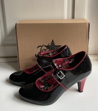 Joe Browns Black & Red Patent Mary Jane Heeled Shoes Size 7 with original box