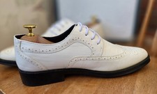 ECCO Mens White Derby Brogue