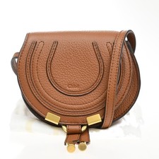 CHLOE Logo Mini Marcie Crossbody Shoulder Bag Leather Brown Spain 16RF819