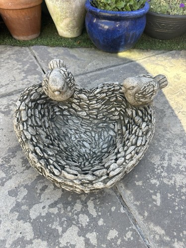 Cute love heart bird - bird, bath