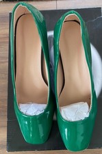 Women's Emerald Green Glossy High Heel Shoes - Size 4