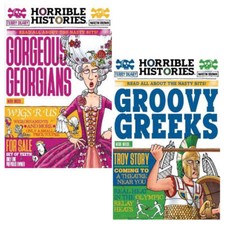 Horrible Histories Newspaper Editions 2 Books Set (Gorgeous Georgians, Groovy Gr