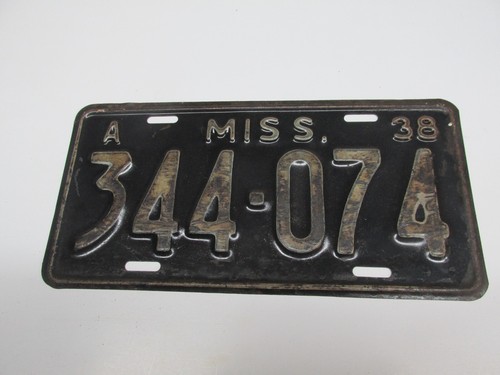 1938 mississippi car license - 1938,