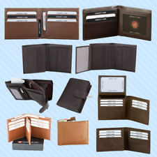 WHOLESALE LOT 20 Mens Premium Leather RFID Wallets with Boxes - Bifold/Trifold