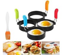 2-4 Metal Egg Frying Ring Circle Shape Perfect Fried Poach Kitchen Mould Pancake
