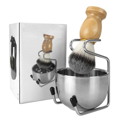 Mens shaving brush and - shaving, bowl