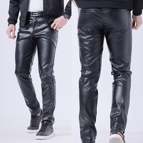 New leather jeans men - leather,