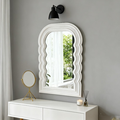 Large mirror white bevelled - large,