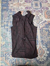 Womens Next Paisley High Neck Button Casual Blouse Frilly Mesh Top