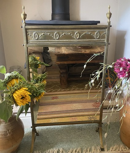 Regency brass mirror fire - brass,