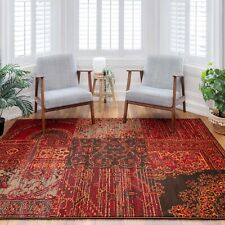 Patchwork Brown Orange Living Room Rugs Moroccan Rugs Small Large Runner Rug
