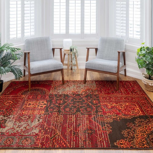 Patchwork brown orange - brown,