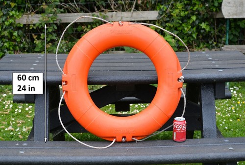 Used old life ring buoy - life,