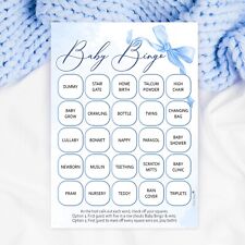 Baby Shower Bingo -Blue Bow