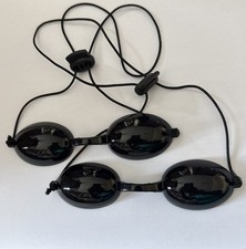 2 Pairs of Full Vision Adjustable Sunbed Tanning Goggles, UV Eye Protection