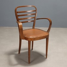 Vintage Chair Design Beech Leatherette Design Italy 1950s Original