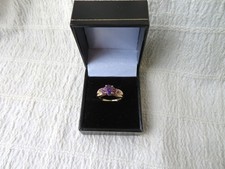 VINTAGE, 9CT YELLOW GOLD & AMETHYST RING, BIRM 1996, SIZE M, 2.77gs